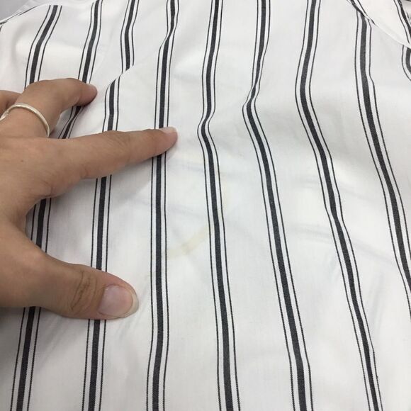 Joie Poin Ruffled Striped Button Down Shirt C3 - Picture 6 of 8